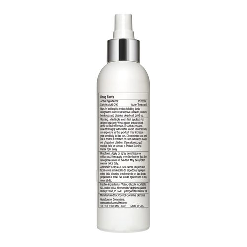 Control Corrective Exfo Tonic Acne Treatment, 6.7 Fl Oz - Exfoliating Toner, Helps Clear Up Breakouts & Kill Bacteria, Active Tonic for Oily Skin, Glycolic and Salicylic Acids, Tingling, Exfoliates