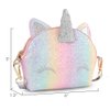 mibasies Unicorn Gifts Kids Purse for Little Girls Toddlers Mini Crossbody Bag Pink Blue Glitter