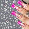 3D Hibiscus Flower Nail Stickers for Nail Art, Flowers Nail Art Stickers Self Adhesive Gold Pink White Nail Art Design Flowers Decals Pegatinas para Uñas Stickers for Women Nail Decoration 4Sheets