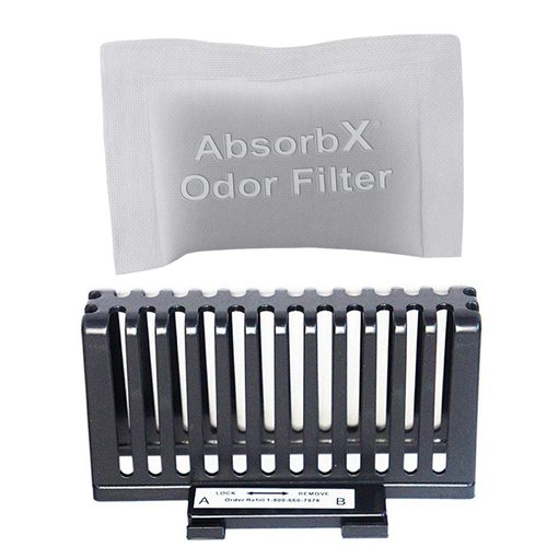 SensorCan AbsorbX Odor Filter Kit for Automatic 13 Gallon Touchless Sensor Trash Can, includes Compartment and One Natural Carbon Deodorizer