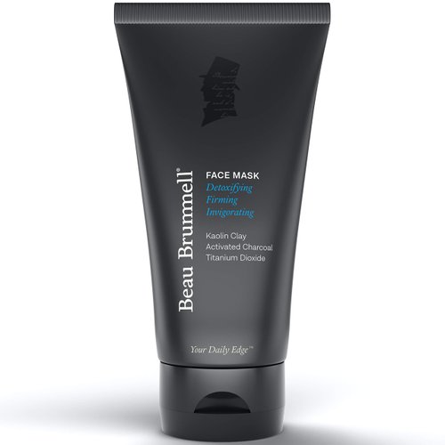 Beau Brummell Men’s Face Mask Detoxifying Facial Treatment with Kaolin Clay & Activated Charcoal | Deep Cleansing Formula | 5 FLOZ Tube Lasts Approx 6-Months |Made In USA