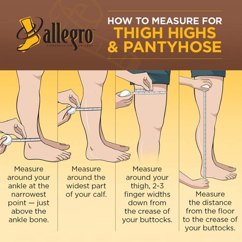 Allegro 8-15 mmHg Essential 82 Sheer Support Compression Stockings - Thigh High, Closed Toe, Compression Hose for Women