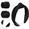 GAFATORY Black Headband Knotted Headband for Women Wide Satin Fashion Headbands Non-Slip Head Bands for Women's Hair Elastic Hair Accessories