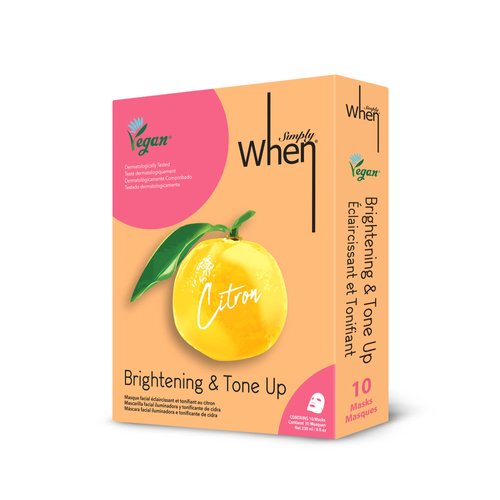 Simply When Vegan Certified Sheet Mask (10 PACK) (Brightening & Tone Up)