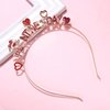 boderier Valentines Day Heart Headband Glitter Rhinestone Heart Crown Headband Valentine's Day Hair Accessories Gifts for Her