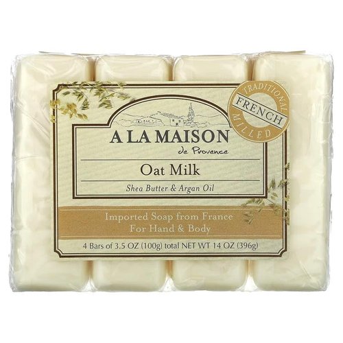 A La Maison Bar Soap, Value Pack, Oat Milk - 4 Bars