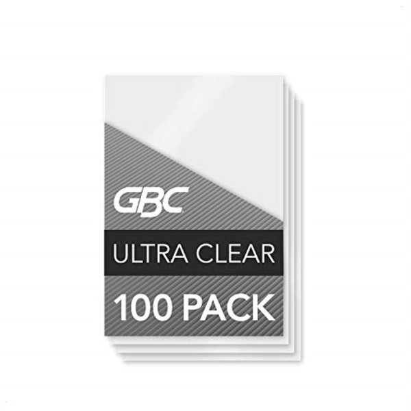 GBC Laminating Sheets, Thermal Laminating Pouches, ID Card Size, 5 Mil, HeatSeal Ultra Clear, 100 Pack (56005)