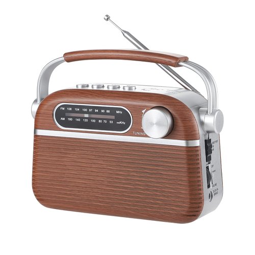 ONGTEED Portable Retro AM FM Radio Bluetooth Speak, Support USB and Micro SD Card MP3 Player, D Battery Operated Analog Radio Or AC Power Vintage Transistor Radio with Big Speaker for Home and Outdoor