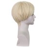 HUNIGIR Mens Blonde Wig Short Straight Blonde Wig Layered Male Wig Heat Resistant Synthetic Hair Replacement Wig with Wig Cap (Blonde)