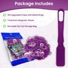 MR CHIPS Made in USA Bingo Magnetic Wand & ¾ Inch Purple Plastic Chips with Metal Rings - 100 Upgraded Pieces Bingo Chips Magnetic, Support American Jobs