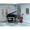iLAND Piano Music Box & Miniature Violin w/Giftbox, 1/12 Scale Accessories of Dollhouse Piano Room with Timeless Melody The Castle in The Sky, Romantic Gift