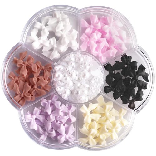 Colorful Bow-Knot Nail Stud Rhinestones Crystal, 3D Bow-Knot Colorful Nail Charms Set for Nail Stones Design DIY Decoration Jewel Stones Nail Art Rhinestones (1)