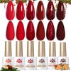 Born Pretty Red Gel Nail Polish Set Dark Burgundy Wine Red Gel Polish Bloody Mary Collection Popular Shimmer Glitter Red Nail Gel Soak Off U v LED Gel Nail Art Design Minicure DIY Christmas Gift