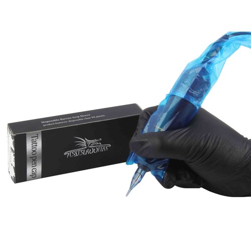 YILONG Tattoo Machine Pen Covers-200Pcs Pen Machine Bags Blue Disposable Tattoo Pen Machine Sleeves(2 inch X 6.4 inch)