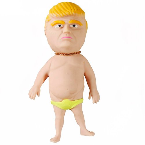 Trump Swimsuit Decompression Dough Ball with Golden Necklace and Swimming Trunks Sand-Filled Squishy Fidget Toys Stress Relief Toy Stress Toys Donald Trump mercha (Random Color Swim Trunks)