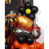 96 Pack Construction Birthday Party Supplies Dump Truck Party Decorations Kits Set with Balloons Garland kit, Construction Backdrop, Foil Balloons, Curtains and Traffic Signs