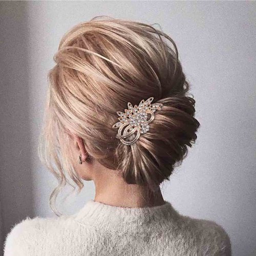 Yheakne Crystal Wedding Hair Comb Gold Rhinestone Hair Comb Bride Hair Comb Headdress Crystal Bridal Hair Accessories for Bride and Bridesmaid Decorative Headpieces (Gold)