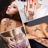 6 Sheets Henna Tattoo, Mandala Flower Temporary Tattoo Stickers for Women, Fake Tattoos Henna Stickers, Waterproof Red Ink Body Art Stickers.
