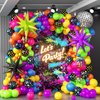 147pcs Neon Balloon Arch Kit, Neon Party Decorations with Yellow Hot Pink Lime Green Orange Blue Neon Balloons for Back to 80S 90S Glow in the Dark Birthday Decorations