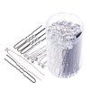 80 Pack White Rhinestone Hair Pins and U Shape Hairpins, findTop Wedding Hair Clips Professional Hairdressing Grip with Storage Bottle (40 Crystal Pins & 40 U Shape Pins)