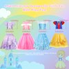 Meland Princess Dress Up - Princess Dresses for Girls with Princess Toys, Dress Up Clothes for Little Girls Pretend Play