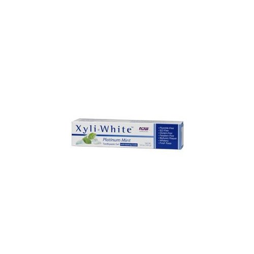 Now Foods XyliWhitePlatinum Mint Toothpaste Gel w/Baking Soda - 6.4 oz. 12 Pack