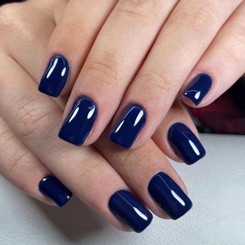 LoveOurHome 240pc Square Press on Nails Short Fake Nails Glue on Nail Short Blue Acrylic Nails Press ons Nail Tips Full Cover False Nail Square Artificial Fingernail & Adhesive Tabs for Women Girls