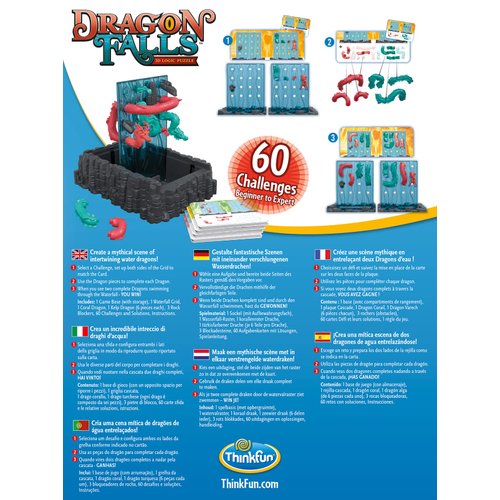 Think Fun ThinkFun Dragon Falls Logic Puzzle Game: Single-Player Problem-Solving Game for Ages 8+. Ideal for Dragon Lovers & Brainteaser Enthusiasts