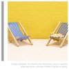 LUOZZY 12pcs Dollhouse Miniature Furniture Accessories Mini Wooden Folding Beach Sunbath Chair Longue Deck Chair for Fairy Garden Dollhouse Decoration