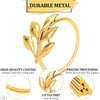 20 Pieces Gold Napkin Rings - Leaf Napkin Rings Gold Dining Table Decor Easter Napkins Ring Wedding Table Decorations Metal Napkin Holder - Tea Party Decor Modern Napkin Holder for Table Napkin Ring
