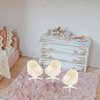 TOYANDONA 4pcs Dollhouse Armchair Miniature Office Chair Dollhouse Rotatable Chair Miniature Chairs Dollhouse Egg Chair Miniature Stool Mini Stool Doll House Decors White Set Furniture Abs