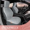 Carbella Sheepskin Car Seat Covers for Women, 2-Pack Faux Fur Car Seat Covers Front Seats Only, Cute Automotive Seat Covers For Cars for Women, Car Accessories for Women (Gray)