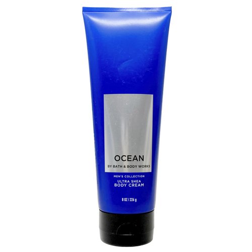Bath & Body Works Men's Collection OCEAN (2 pack) Body Cream and (1) 3 in 1 Hair, Face & Body Wash With a Natural Oats Sample Soap.