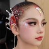 Go Ho Red and White Body Glitter Set,Singer Concerts Face Glitter Gel Makeup,Holographic Long Lasting Chunky Sequins Glitters for Eye Lip Hair Nails,Festival Rave Accessories,Red&White Glitter