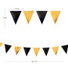 Black and Gold Party Decorations Triangle Pennant Banner Flag Metallic Fabric Bunting Garland for Birthday Graduation Anniversary Wedding Bachelorette Bridal Shower Engagement Hen Party Supplies