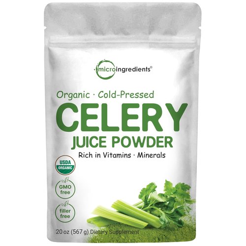 Organic Celery Juice Powder, 20 Ounce (1.25 Pound), 71 Serving, Celery Detox and Cold Pressed, Boosts Immune System, Energy and Supports Gut Health, Rich in Immune Vitamin C and Minerals, Vegan