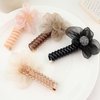 mdgfge Flower Braided Telephone Wire Hair Bands Phone Cord Straight Spiral Hair Ties Ponytail Braids Fixed Hair Rope Accessories for Women Girl Hairpin Daily Use (4Pcs)