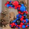 60PCS Blue Red and Black Balloons,Blue Red and Black Balloon Arch Kit Red Black and Blue Birthday Decorations,Suitable for Hero Party Birthday Shower Graduation Party Decorations