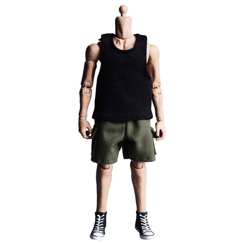 Meetoget 1/12 Scale Male Figure Doll Clothes Daily Sports singlet Action Figure Relax PU002US,black