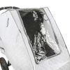 Masirs Baby Stroller Rain Cover - Universal Size, Provides Extra Warmth & Shields Child from Wind & Rain. Mesh Material for Ventilation & Reflective Trimming for Night Visibility. (White, Quilted)