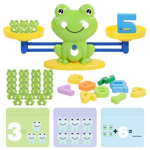 BAKAM Penguin Balance Scale & Number Counting Blocks Games for Kids Ages 3-5, Montessori Math Games for Kids 5-7, Preschool Kindergarten Learning Activities, STEM Educational Toys for 3+ Year Old