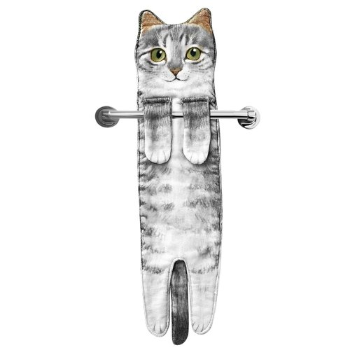 AGRIMONY Cat Funny Hand Towels for Bathroom Kitchen - Cute Decorative Cat Decor Hanging Washcloths Face Towels Super Absorbent Soft - House Warming Christmas Birthday Gifts for Women Mom Cat Lovers