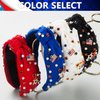 TailaiMei 4th of July Rhinestone Knotted Headband for Women, USA Flag Star Jeweled Crystal Embellished Ladies Twist Wide Hair Band Accessories Holiday Makeup Hair Hoop Gifts (Red)