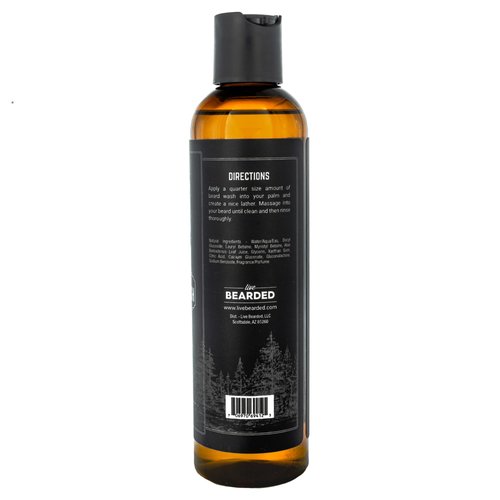 Live Bearded: Beard Wash - American - Beard and Face Wash - 8 fl. oz. - Water-Based Formula with All-Natural Ingredients for a Gentle, Deep Cleanse - Made in the USA