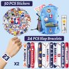 YYMYMGJ 74PCS Baseball Party Favors 24PCS Baseball Slap 50PCS Baseball Stickers Bracelets Baseball Themed Party Favors Birthdays Party Decorations for Sport Game Player Kids Gifts