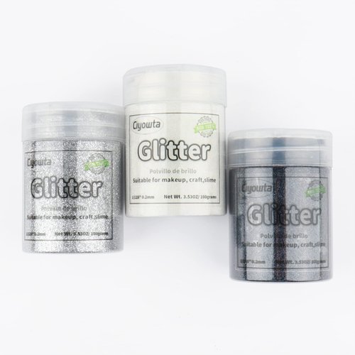 CIYOWTA 300G/10.58oz Glitter, Extra Fine Glitter, Resin Glitter Powder, Fine Glitter for Crafts, 3 Color Glitter Sets, DIY Glitter Tumbler Painting Art Craft, Hair Face Body Nail Glitter