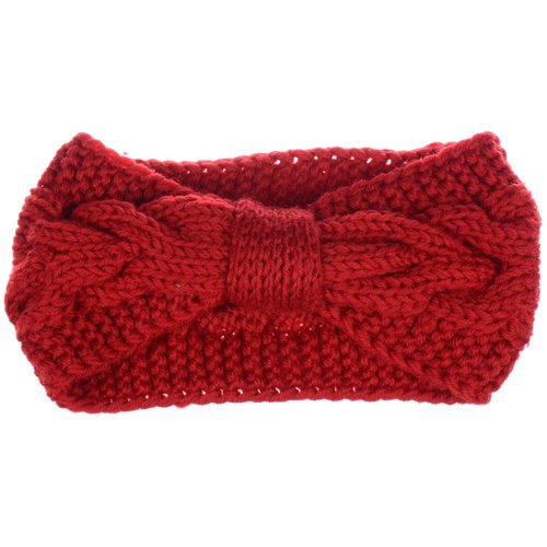 Womens Winter Boho Chic Classic Cable Bow Knotted Crochet Knitted Turban Headband Headwrap