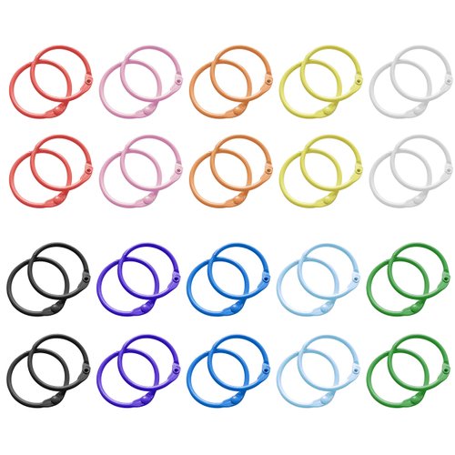 Keychains or Key Rings, 1 1/5" Loose Leaf Binder Rings for Key Chains, Open Card Rings, Clip Rings for Book Rings, School, Home or Office (50Pack)