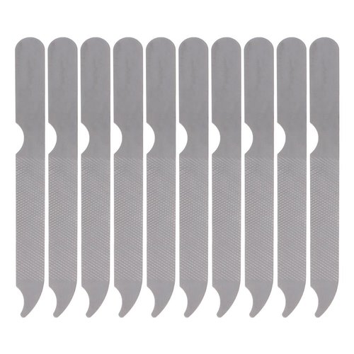 Parts Express Stainless Steel Metal Nail File, Double Side Fingernail Toenail Files Metal File Buffer Fingernails Toenails Art New Pedicure Tool for Salon and Home Manicure Files (F, 10)