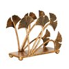 OwlGift Modern Ginkgo Leaves Design Napkin Holder for Tables, Metal Paper Napkin Storage for Kitchen, Stylish Paper Towel Dispenser, Mail Letter Sorter Rack, Document File Organizer – Bronze